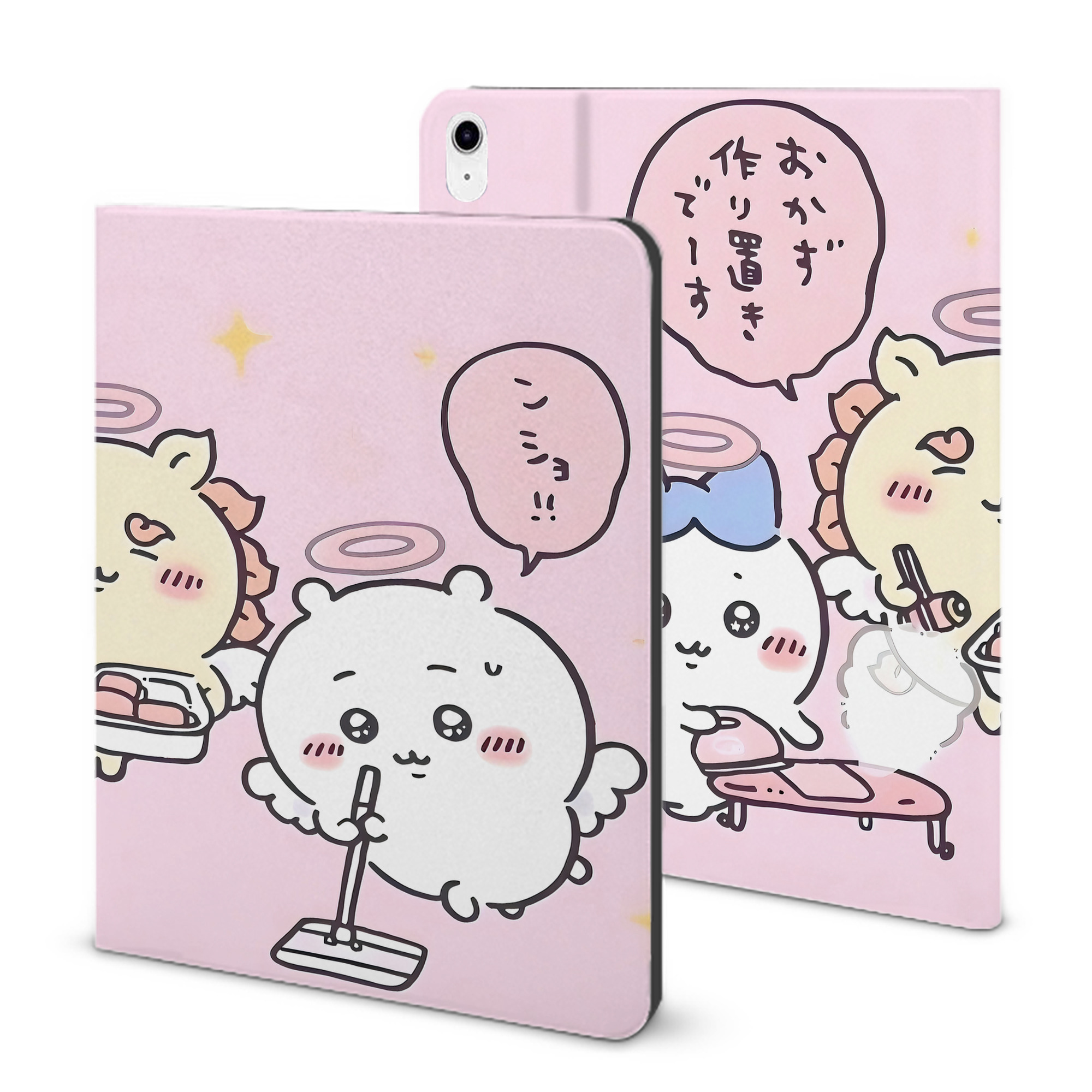 （画像用） ちいかわ Chii-kawa IPad ケース ブック型 PUレザー TPU 耐衝撃 軽量 薄型 ペン収納なし 全面保護 IPad 各モデル対応